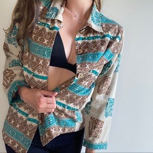 West End Bojo Aztec Seashell Button Down